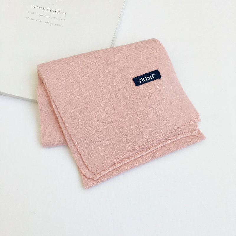 Versione coreana del nuovo bavaglino caldo per bambini in lana lavorata a maglia per bambini autunno e inverno: Colore rosa