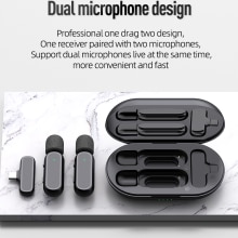 Draadloze Lavalier Microfoon Draagbare Opladen Box Audio En Video-opname Plug-En-Play Microfoon Voor Iphone En Android telefoons