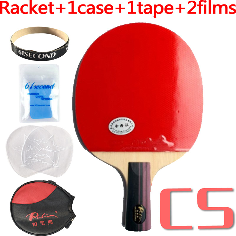 PALIO 3 STERNE Tischtennis Schläger mit CJ8000 Gummi Schwamm Schläger Tasche fallen Original PALIO 3-Stern Kohlenstoff Klingeln pong Schläger Paddel: CS mit YBM Fall