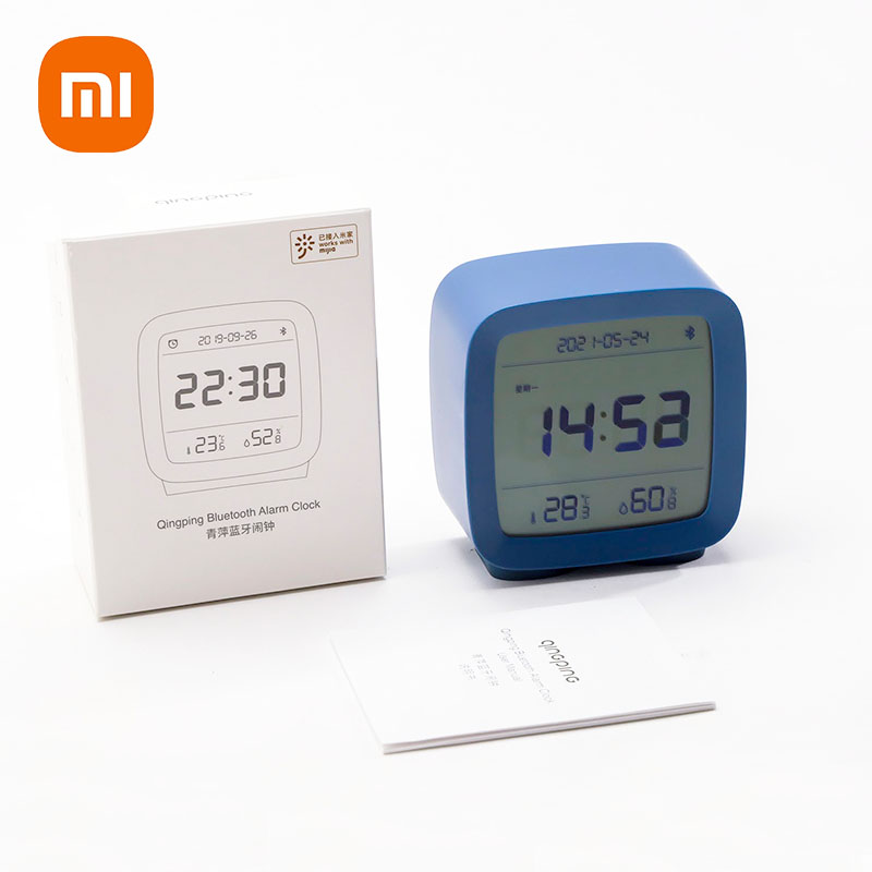 Originele Xiaomi Wekker App Controle Bluetooth 5.0 Thermometer Hygrometer Lcd-scherm Verstelbare Nachtlampje Kalender Mi Thuis
