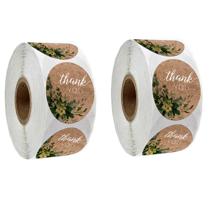 -1000Pcs Floral Stationery Sticker Thank You Sticker for Seal Label Scrapbooking Handmade Packaging Envelopes Sticke