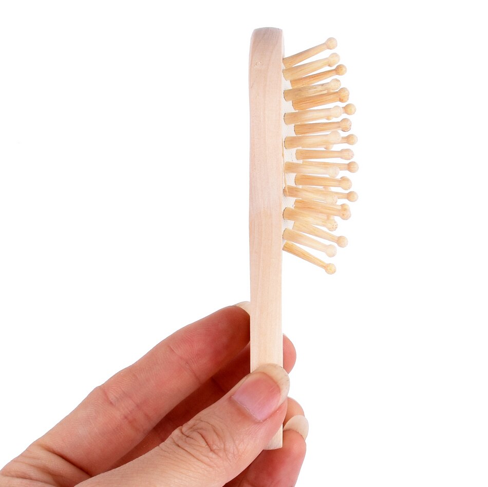 Mini Wooden Hair Vent Brush Brushes Hair Care and Beauty SPA Massager Massage Comb 17Y6