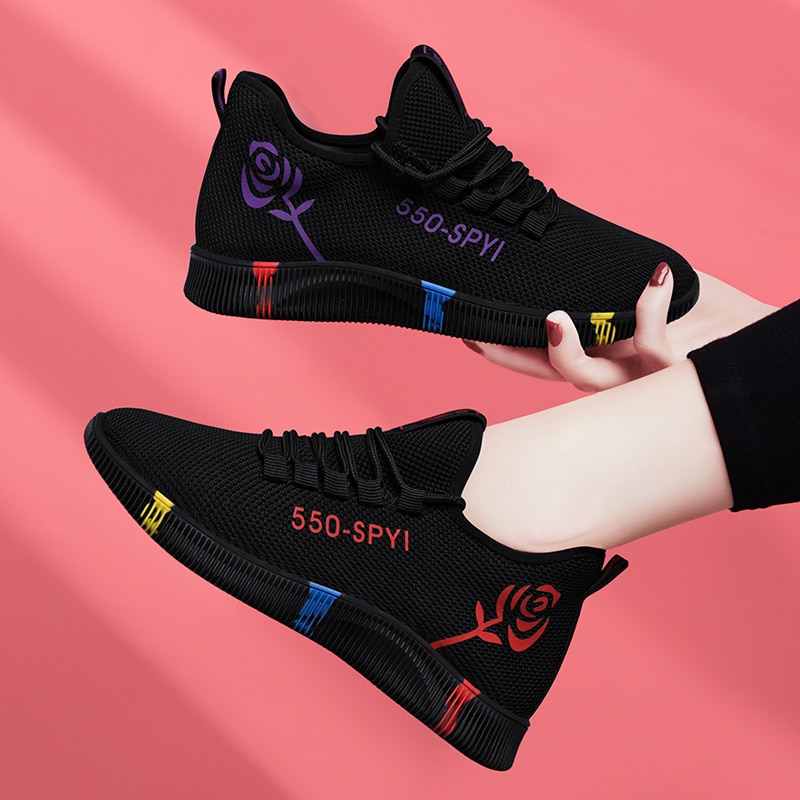 Vrouwen Gevulkaniseerd Schoenen Vrouwen Air Mesh Licht Sneakers Vrouwelijke Flats Platform Lente Sudderen Lace Up Casual Schoenen Mand Femme