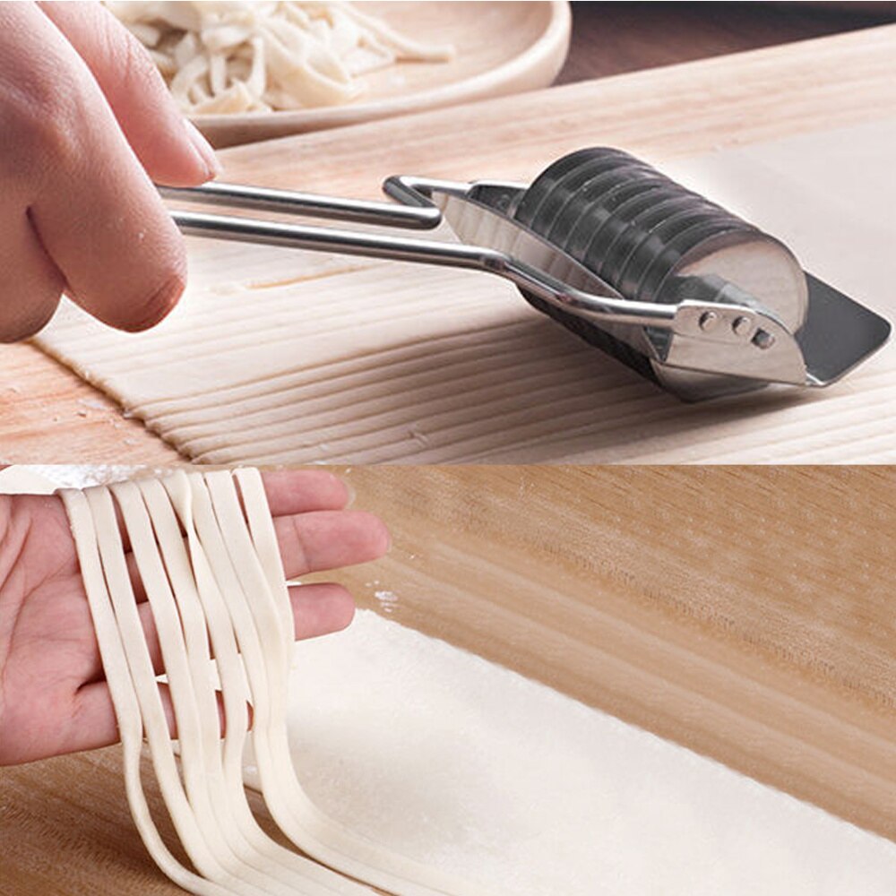 Pasta Noodle Cutter Stainless Steel Manual Noodle Lattice Roller Dough Cutter Pasta Spaghetti Maker Garlic Ginger Herb Mincer