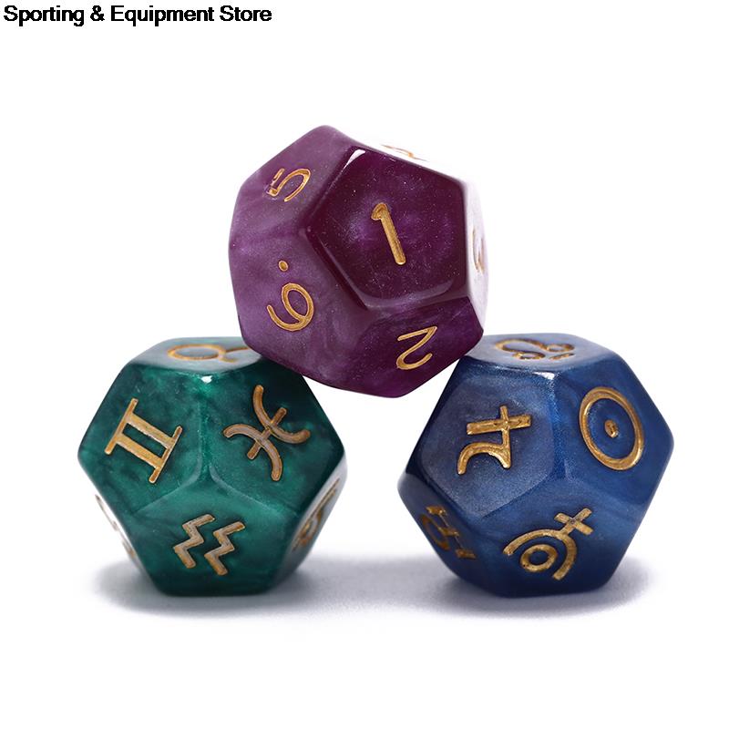 20mm 3Pcs Astrological Dice Set Multi-Faceted Resin Dice For Constellation Games Entertainment