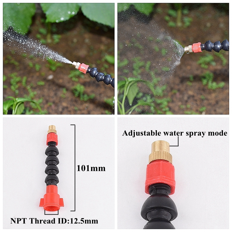 2Pcs Garden Irrigation Watering Atomizing Sprayer Nozzle Adjustable Spray Mode Nozzle Hand Pressure Pesticide Spraying Accessory: black