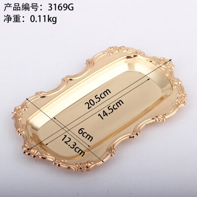 Mini Metall Gold Tablett Teller Silber Lagerung Hochzeits-mittel Dekoration: golden Farbe