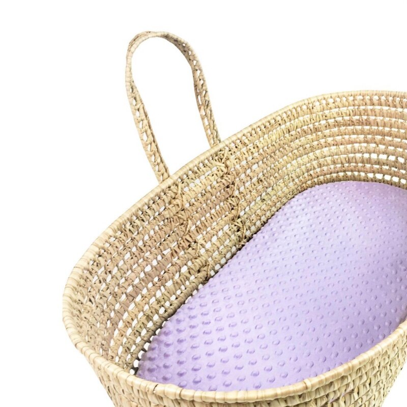 Bassinet lakan minky dot lakan supermjukt andningsbart flexibelt för vagga moses korg: Lila
