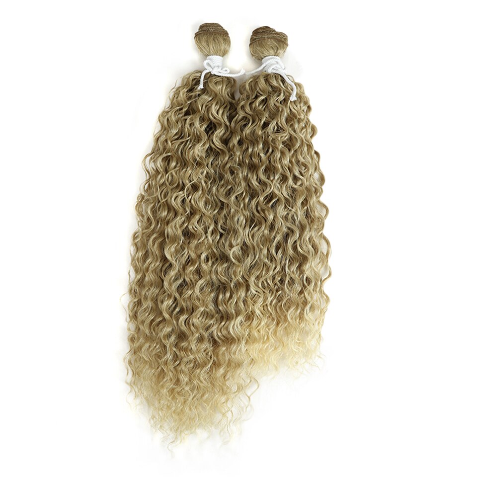 Magic-extensiones de pelo rizado de 18 y 22 pulgadas, mechones de pelo Artificial sintético, Color marrón, accesorios para el cabello, 2 uds.: T16-613