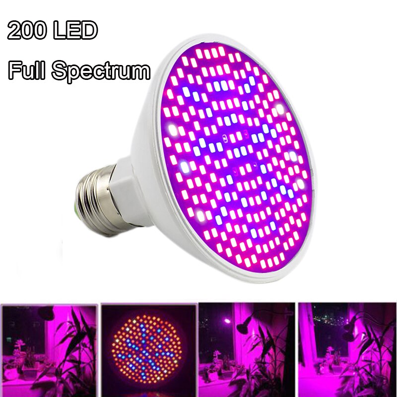 200 Led Grow Light Full Spectrum Plant Growing Lamp Flower UV IR Bulbs Vegetable Grow Tent indoor Lighting Greenhouse 13W