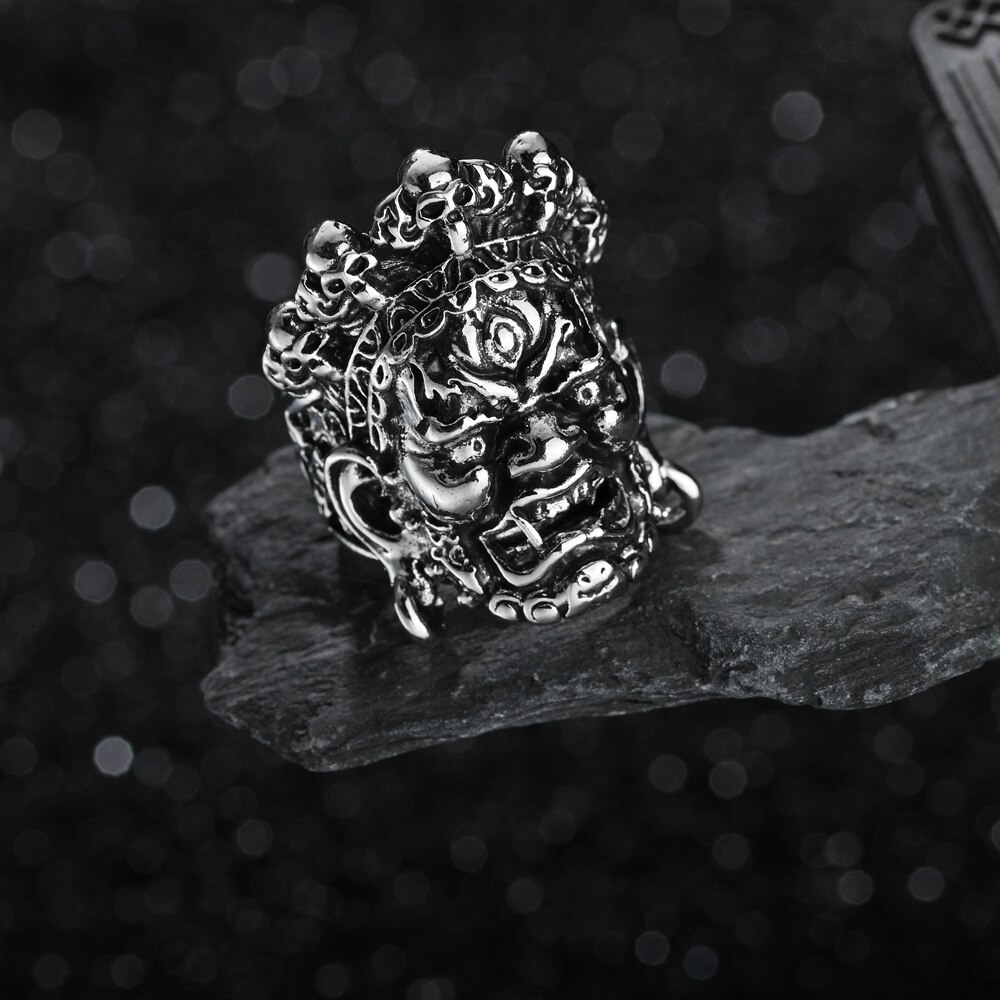 Gothic Skull Ring Vintage Mens Ring Punk Ghost Biker Vintage Hip Pop Jewelry Hell Devil Rings For Women