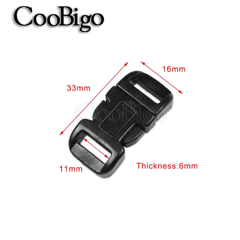 Hebilla de Liberación lateral para Collar de perro, accesorio de plástico curvado, pulsera Paracord, bolsa de mochila, piezas de 10-26mm, 5 uds.: 11mm