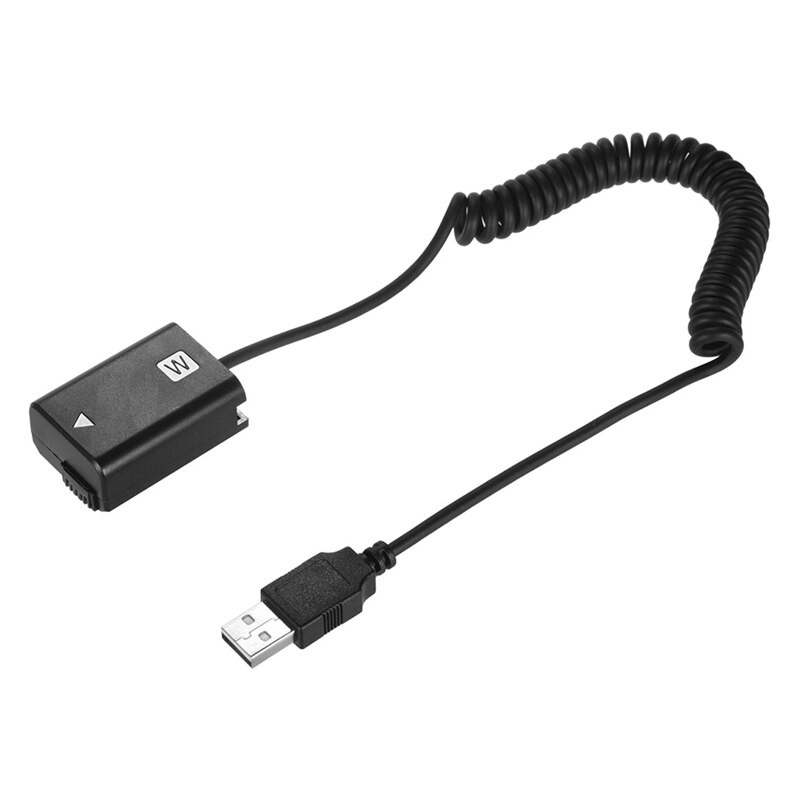 Usb-ladekabel np -fw50, dummy-akku, federdraht für sony  a7 a7r a7s a7m a7ii a7 s 2 a7 m 2 a7 r 2 a6500 a6300 dc, kupplung