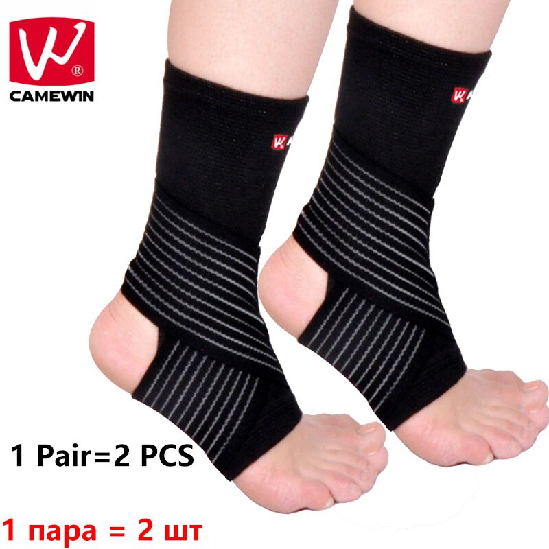 CAMEWIN 2 pièces Support de Cheville Réglable Haute Bande Élastique Tricot Cheville Protecteur Sport Respirant Brace Cheville: Black