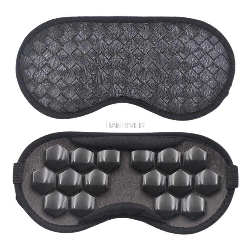 Masajeador ocular de turmalina negra, germanio de cerámica Natural, terapia de piedras preciosas, máscara para dormir, sombra con iones negativos