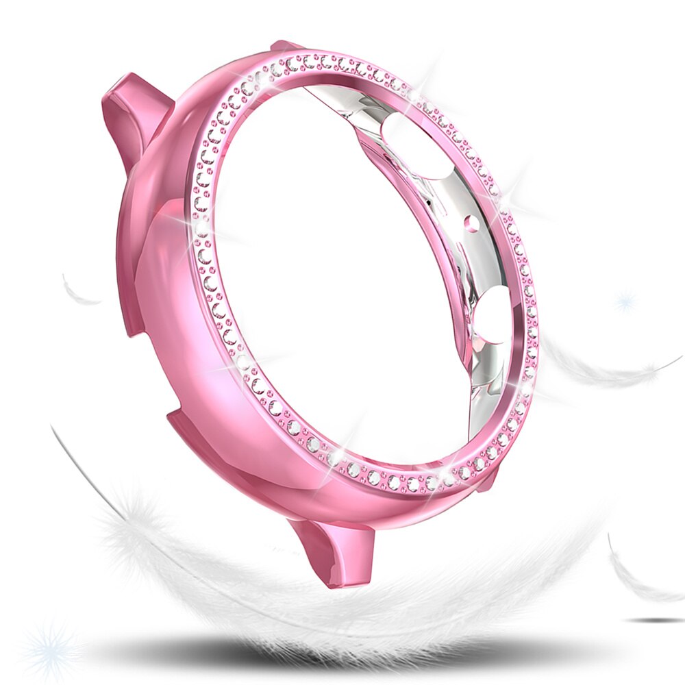 Film PC Case for Samsung Galaxy Watch Active 2 Cover 40mm 44mm Women Diamond Protector Shell Lightweight Bumper Active 40mm: Pink / Active2 44mm