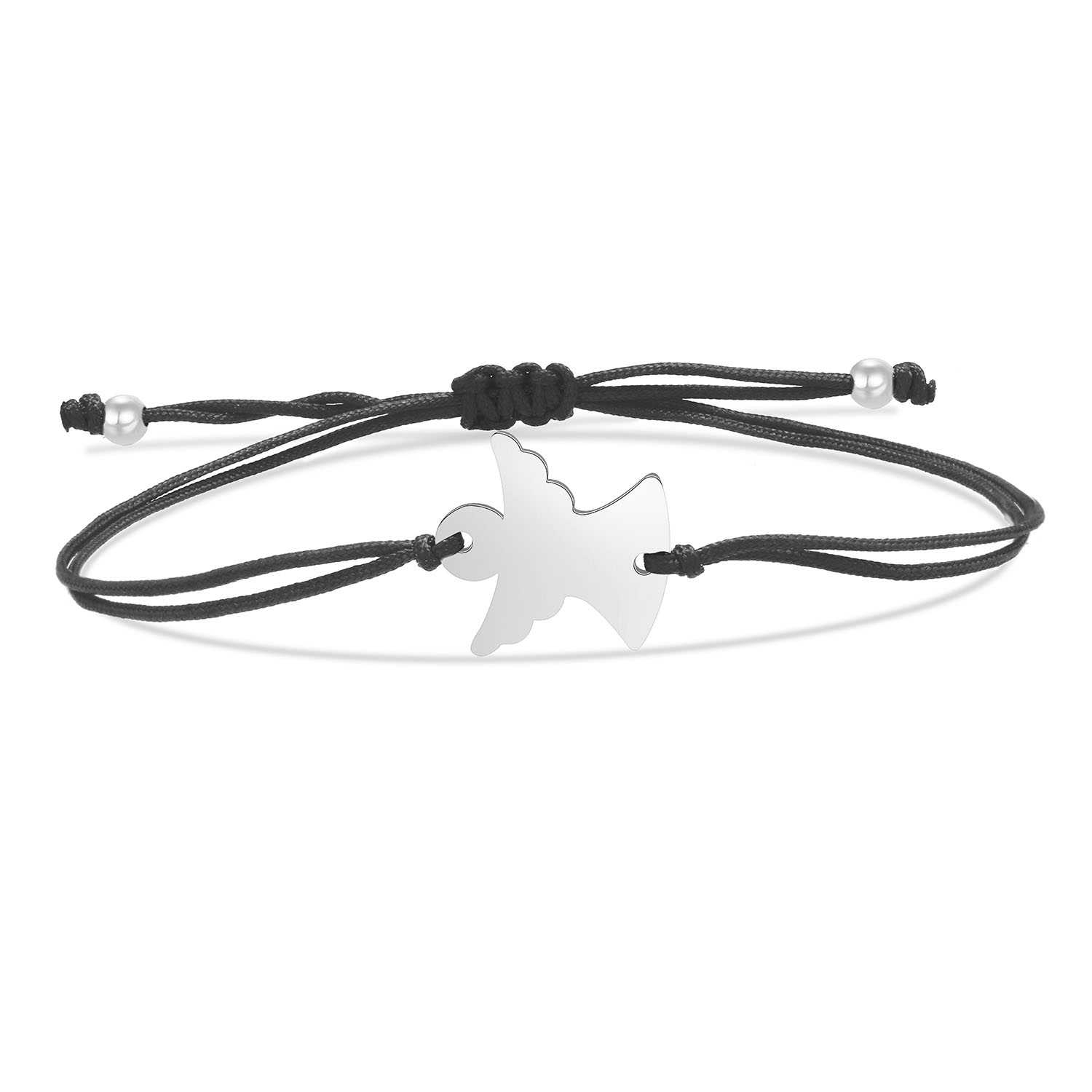 Vergulde Rvs Goede Glad Gepolijst Angel Charm Armband Vrouwen Eenvoudige Rode Draad Handgemaakte Verstelbare Sieraden