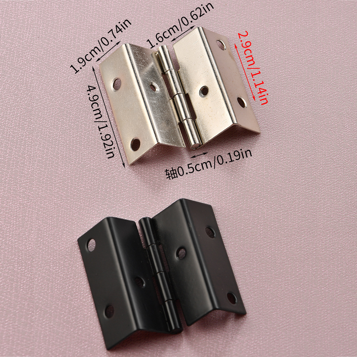 Hardware B-452 Four-fold length 49mm celadon bronze iron hinge with 8 holes and 18mm right angle