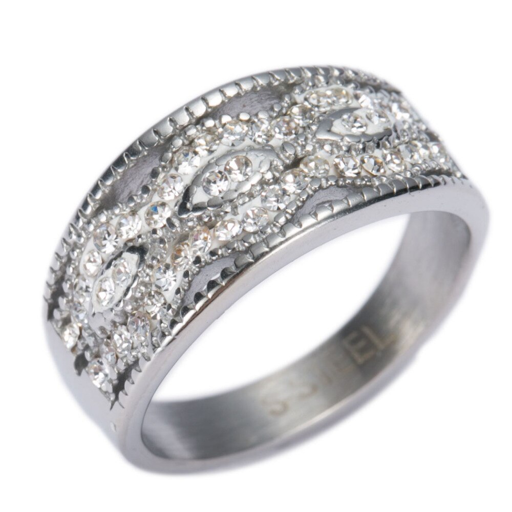 Neue Wasser welle Zirkonia Edelstahl Schmuck Hochzeit Ringe für frauen