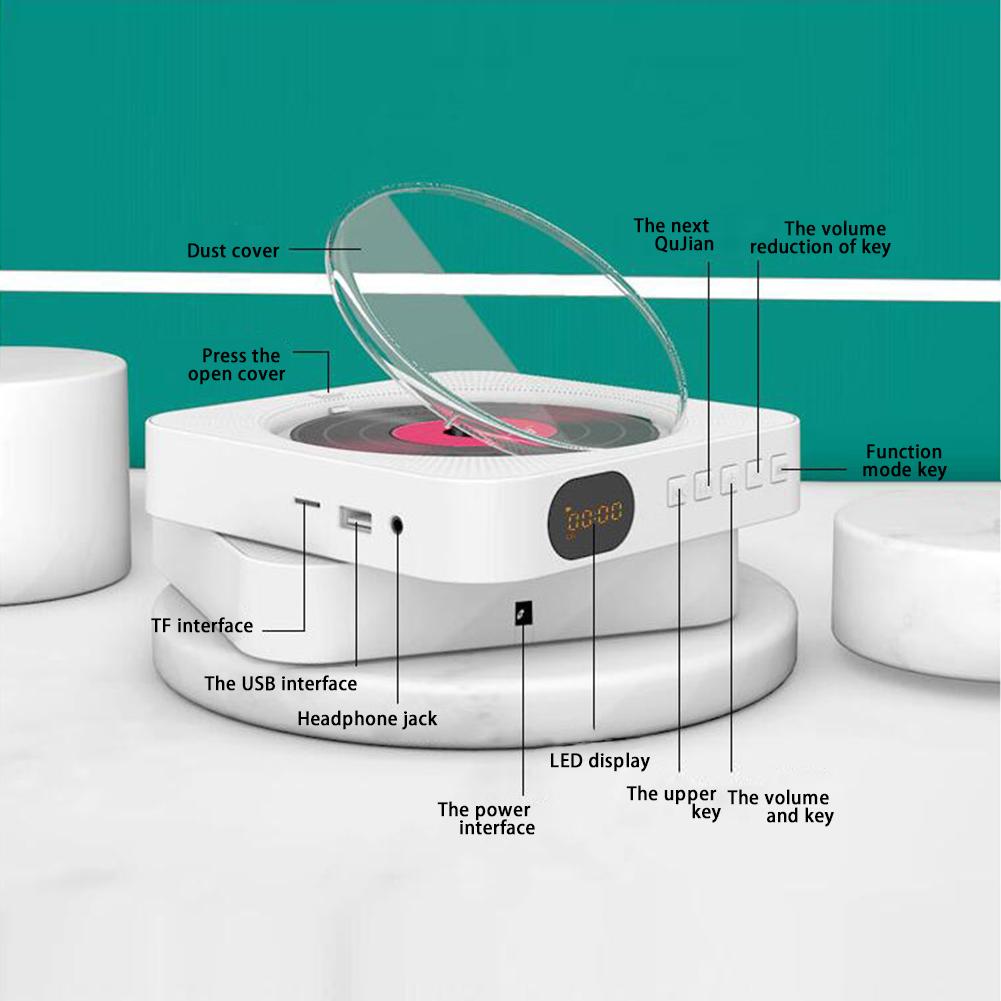 Cd Player Portable Double-horn Wall-mounted Bluetooth Player For Early Education And Prenatal Education