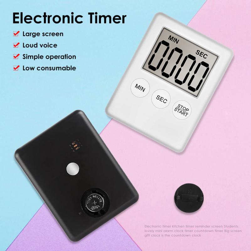 Digital Kitchen Timer Big Digits Alarm Magnetic Large LCD Display Timer for Cooking Baking Sports Games Sleeping temporizador