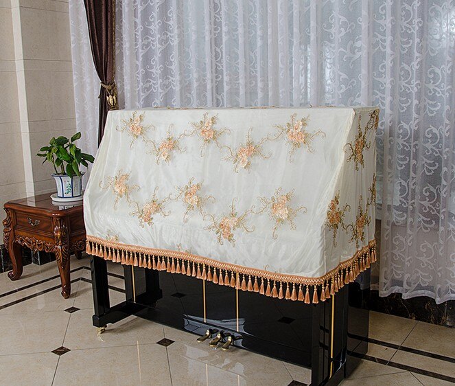 1PC Lace Piano Cover Two Layer Cloth Pendant Piano Half Covver KQ 015