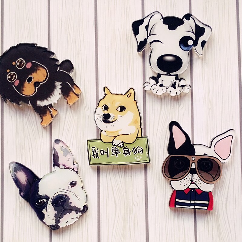 Hond Badge Broche - Acryl Pin - Kawaii Harajuku Stijl Decoratieve Kraag Sjaal Revers Pin