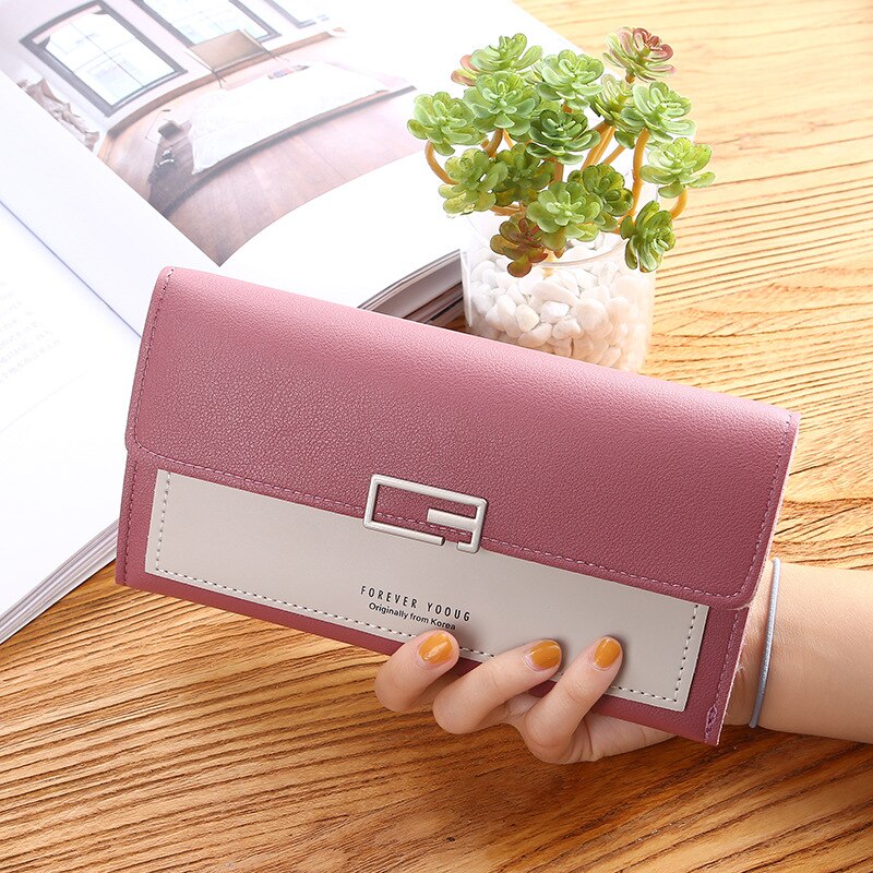 Women&#39;s Long Storage Bracelet, Women&#39;s Large-Capacity Wallet, Mobile Phone Pocket Card Holder: dark pink