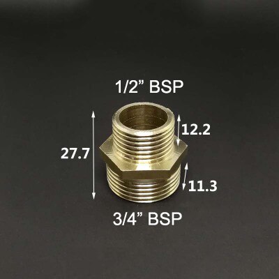 1/8 " 1/4 " 3/8 " 1/2 " 3/4 " 1 " bsp hangevind messing rørfitting ens reducerende sekskantet nippel koblingsstik adapter: No15
