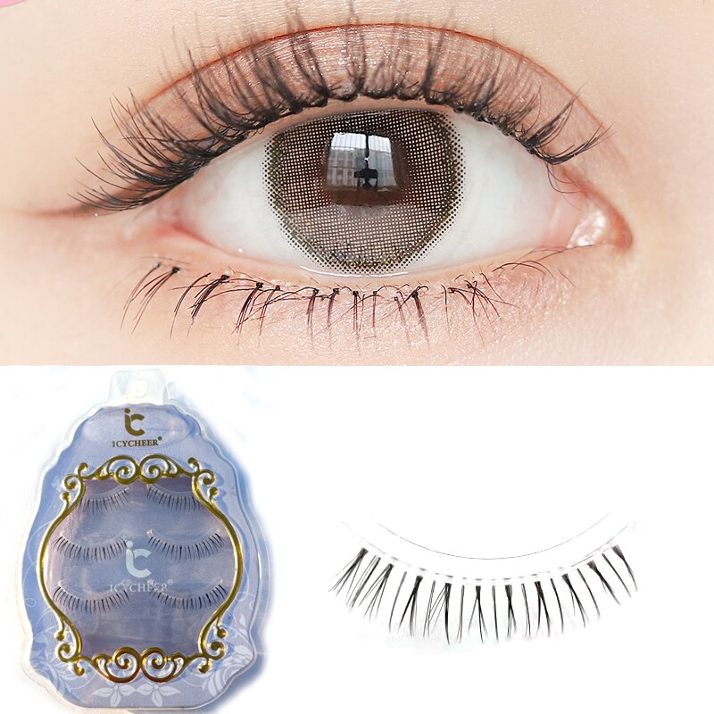 Faux-cils courts en vison, 5 paires, maquillage naturel, Cosplay sous les cils, Extension pour les yeux: W06-3pair