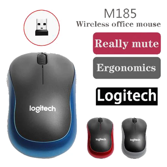 Logitech Mouse M185 2.4 GHz Wireless Mouse 1000DPI Gaming Optical Mice Wireless Mouse For Computer Laptop Office