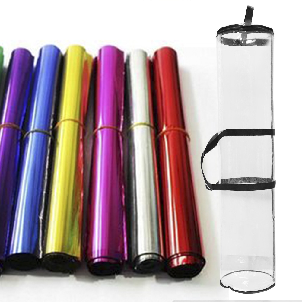 24 Rolls 40 Inch PVC Wrapping Paper Storage Organizer Clear Bag Zippered Wrap Handles With Zippered Party Christmas Decor