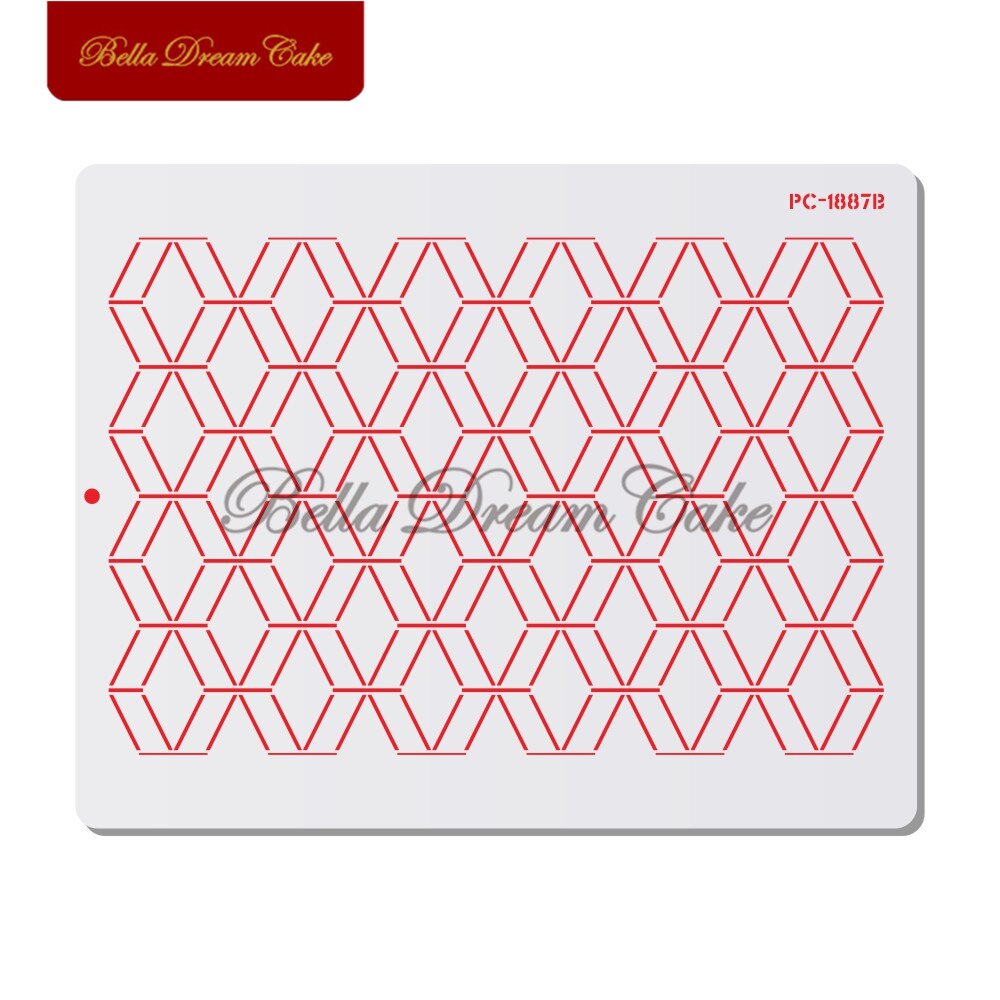 Plantilla de plástico para Tartas con patrón de rombos geométricos, plantilla de encaje para pasteles, molde de dibujo DIY, herramienta de decoración de pasteles, utensilios para hornear