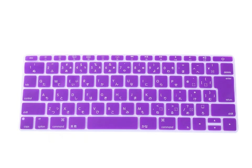 Japanese Silicone Keyboard Cover Skin For Macbook Pro 13" A1708 Version,No Touch Bar) For Mac 12" A1534 Japan Version: Purple