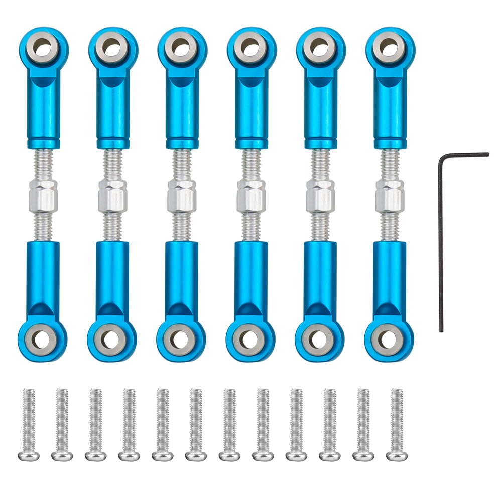 Pièces de rechange en aluminium pour Wltoys 1/18, 6 pièces réglables, A949, A959, A969, A979, K929, tige de traction en métal, A959-B,