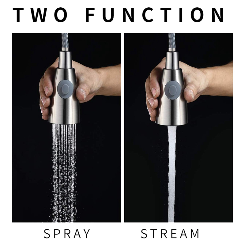 Aanrecht Kraan Vervangende Onderdelen Pull Down Kraan Spray Hoofd, Alleen Voor G1/2 Connector, geborsteld Nikkel Afwerking