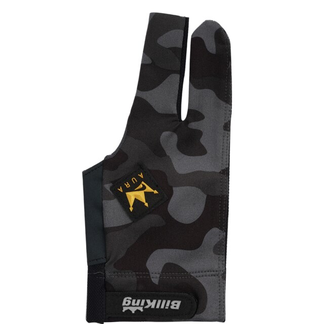 Billking – gant de billard coréen, 3 doigts, main gauche, pour la piscine, pour le Snooker, en maille, pour queue de poisson, accessoire: Camouflage