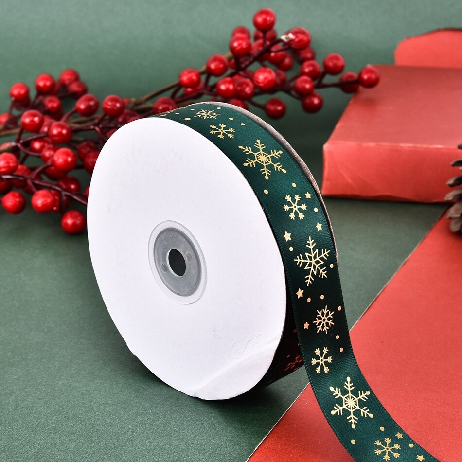 5Yards 25mm Printed Satin Ribbons Tape Bows Crafts DIY Natural Ribbon Sewing Clothing Christmas Wedding Party Decoration: 02   5Yards