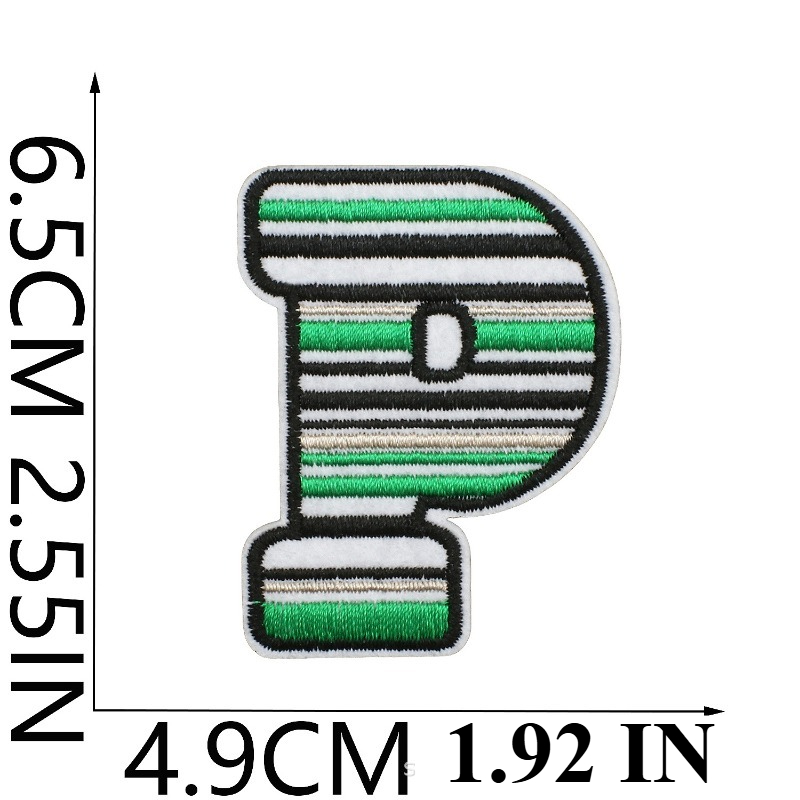 Sports Style Rugby Embroidery Patch Sticker 26 English Letters Clothes Decorative Cloth Sticker Team Chapter Boy Embroidery Piec: WHITE