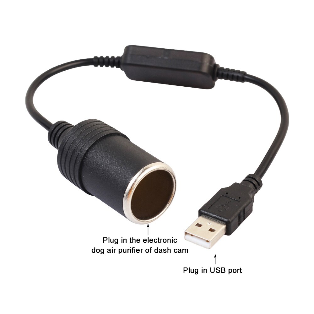 Car Cigarette Lighter Socket USB Adapter 5V To 12V Converter Wired Controller Plug Connector Adapter Auto Interior Accessories