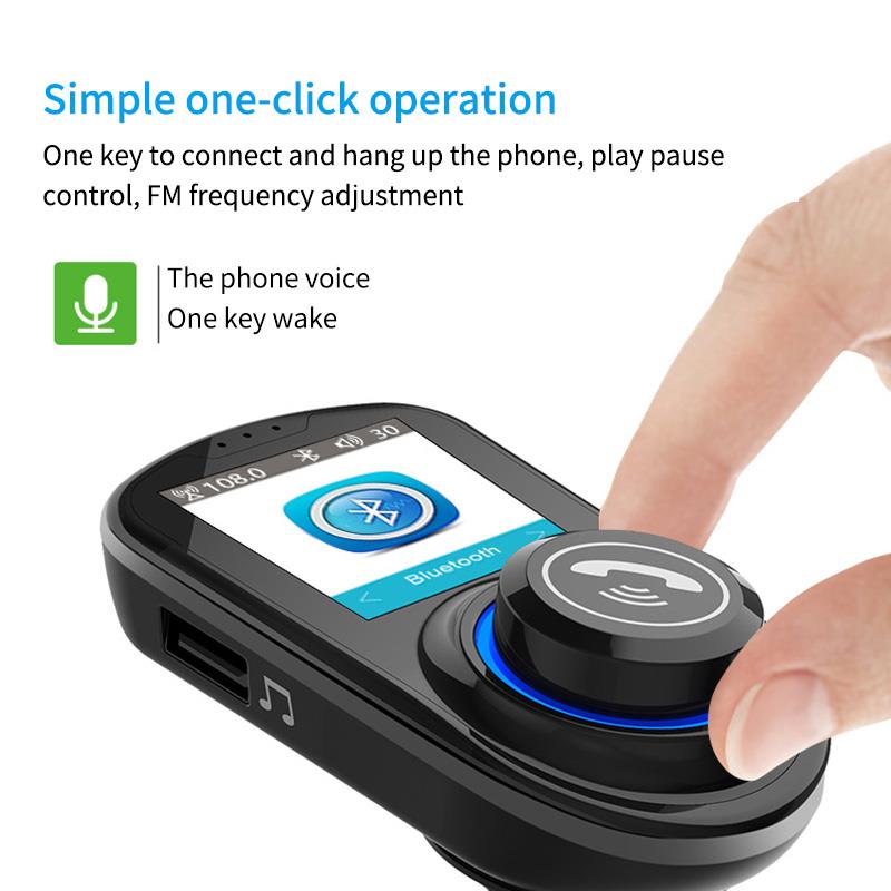 Samochodowy odtwarzacz Mp3 Bluetooth 5.0 kolorowy duży ekran bezstratnej dźwięku G45 podwójna ładowarka samochodowa USB nadajnik FM głos budzić-w górę zestaw głośnomówiący