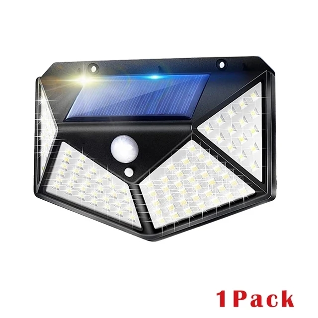 Lámpara Solar dividida de 106LED, 3 modos de iluminación, decoración exterior, luz Solar de pared, Sensor de movimiento PIR, impermeable, jardín, garaje: Azul