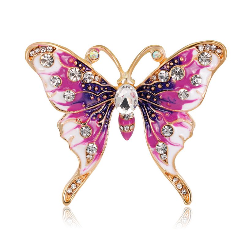 Rinhoo Beautiful pink Butterfly Small Insect Brooch Pins Animal Brooches for Women Decoration Jewelry Accessories For Women Girl