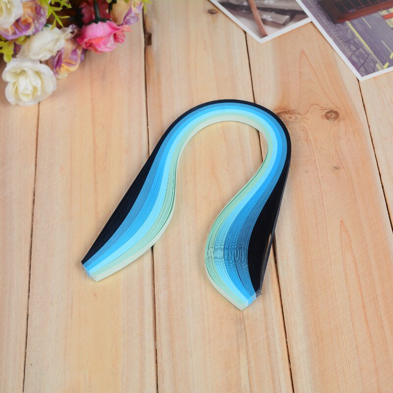 100pcs Diy Gradient Decorative Quilling Paper Strips Decorative Paper Pattern Feather Hand Origami Tools Handmade Making: E