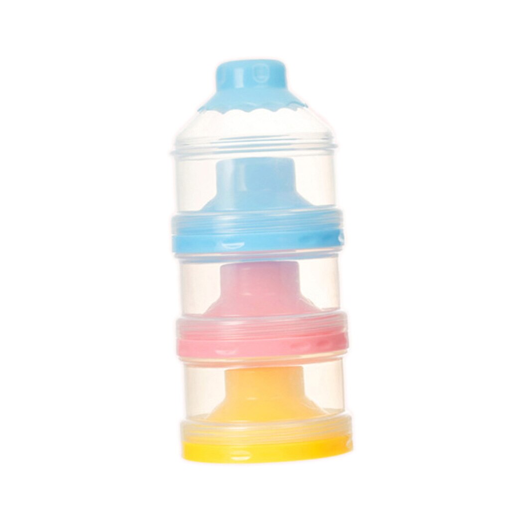Three Grid Portable Milk Powder Bottle Formula Dispenser Food Container Box Baby Feeding Box Food Storage Box