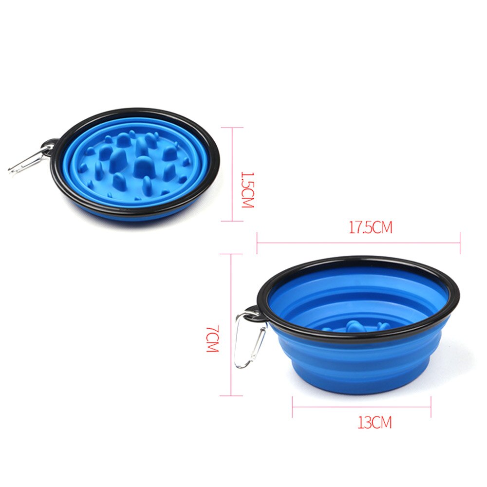 Pesant bol pour animaux de compagnie 6 couleur chien soins de santé Portable étanche pliable numérique bol pour animaux de compagnie sain animal de compagnie lent bol de nourriture 2 taille