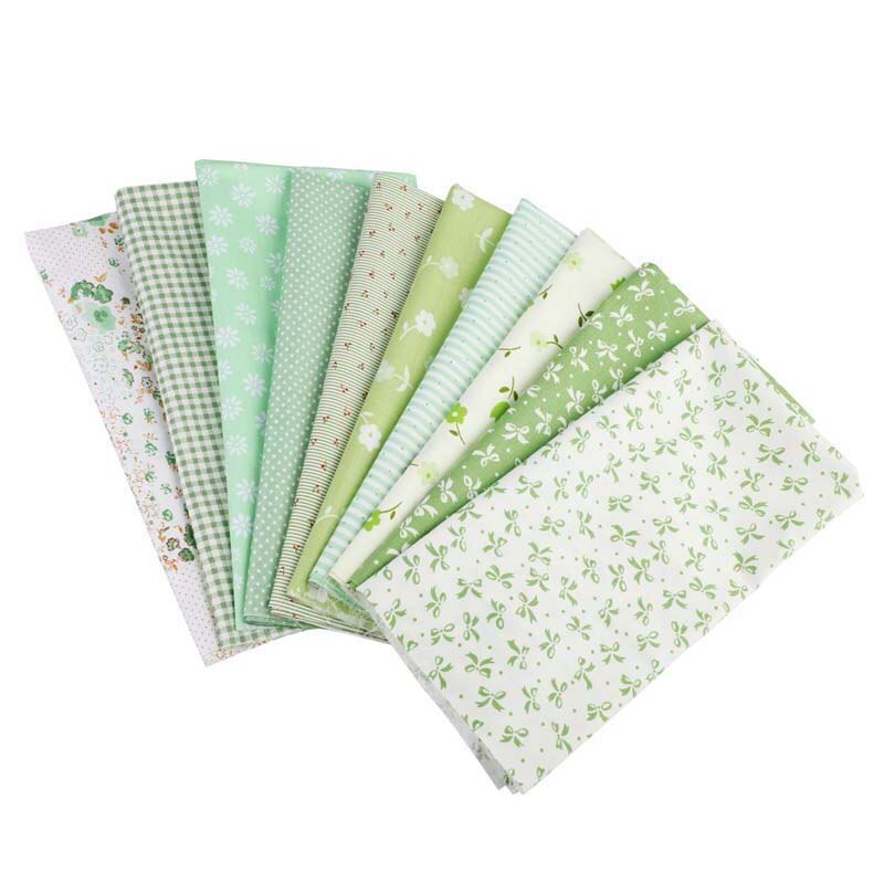 Twill vævning 5 stk 6 stk 7 stk 8 stk 2 stk 10 stk bomuldsstof patchwork sy klud hjemmeudstyr nordisk multifunktions gør-det-selv tilbehør: 10 grønne 50 x 50