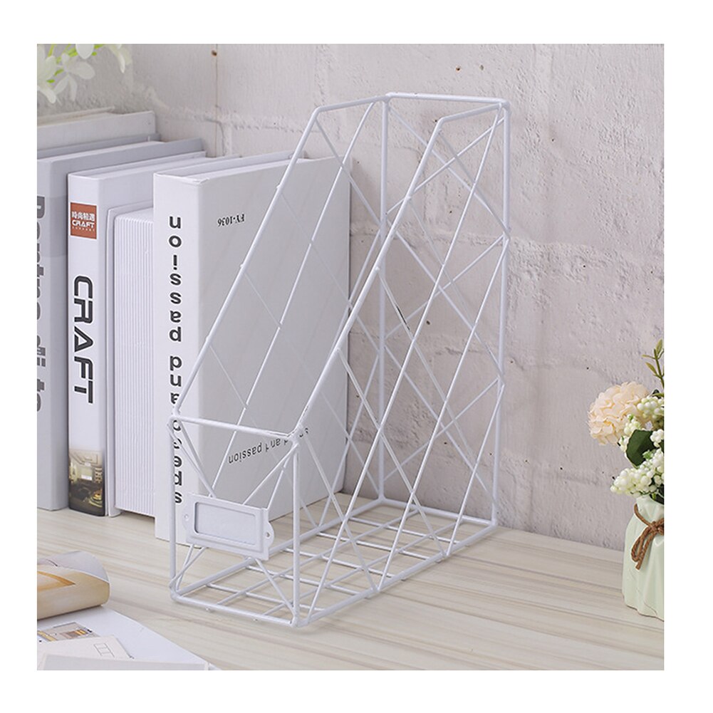 Book File Stand Iron Desktop Multi-layerBook File Stand Magazine Rack Cosmetic Storage Rack DU55: H