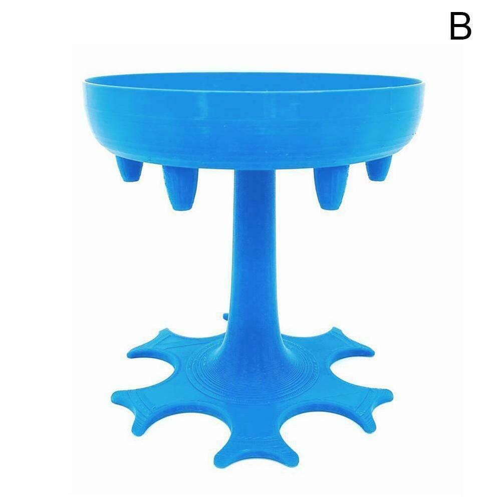 6 Shot Glass Dispenser Holder Carrier Caddy Liquor Dispenser Party Beverage Drinking Games Bar Cocktail Wine Quick Filling Tool: Blue