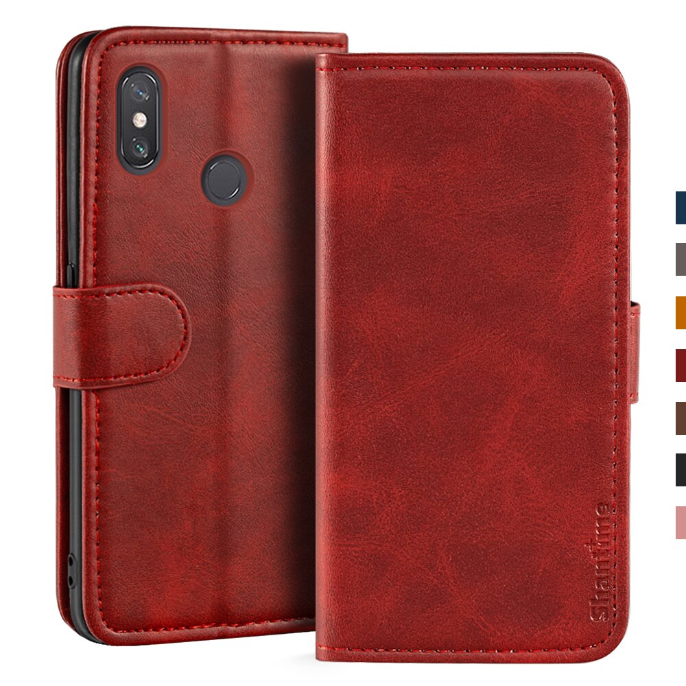 Étui pour Xiaomi Mi Max 3 étui portefeuille magnétique housse en cuir pour Xiaomi Mi Max 3 Coque de support étuis pour téléphone: Red
